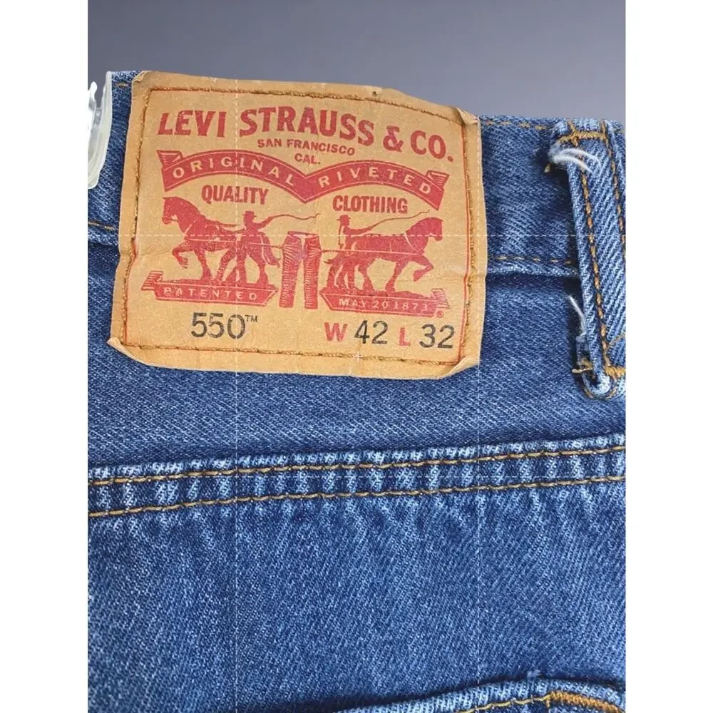 Levi’s 550 Mens 42x32 Vintage 90s Relaxed Fit Y2K Dad Jeans Blue Gorpcore